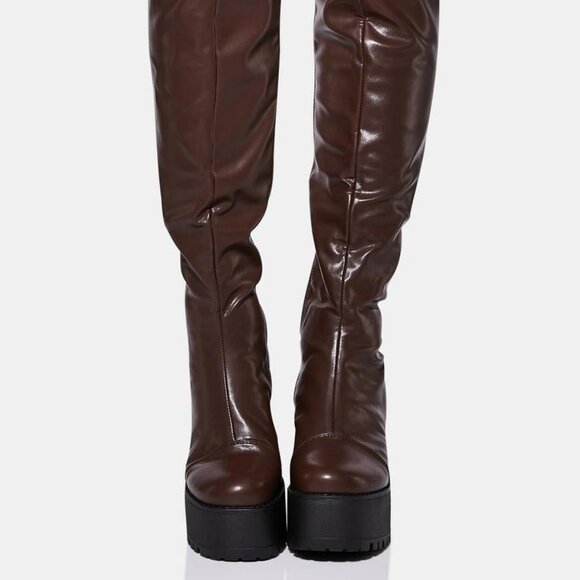 The SECRET  MOCHA SHOW  Knee High Boots ( BRAD NEW !!!! ) - Picture 3 of 7